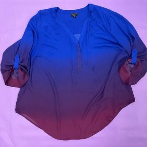Torrid Harper Blouse blue/purple/pink ombré size 2x EUC